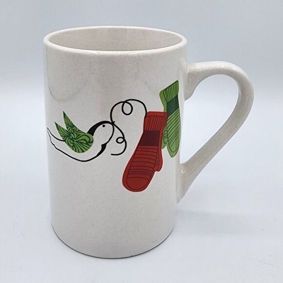 2011 Starbucks Red & Green Mittens, Doves Holiday Winter Ceramic Coffee Tea Mug - Picture 4 of 7